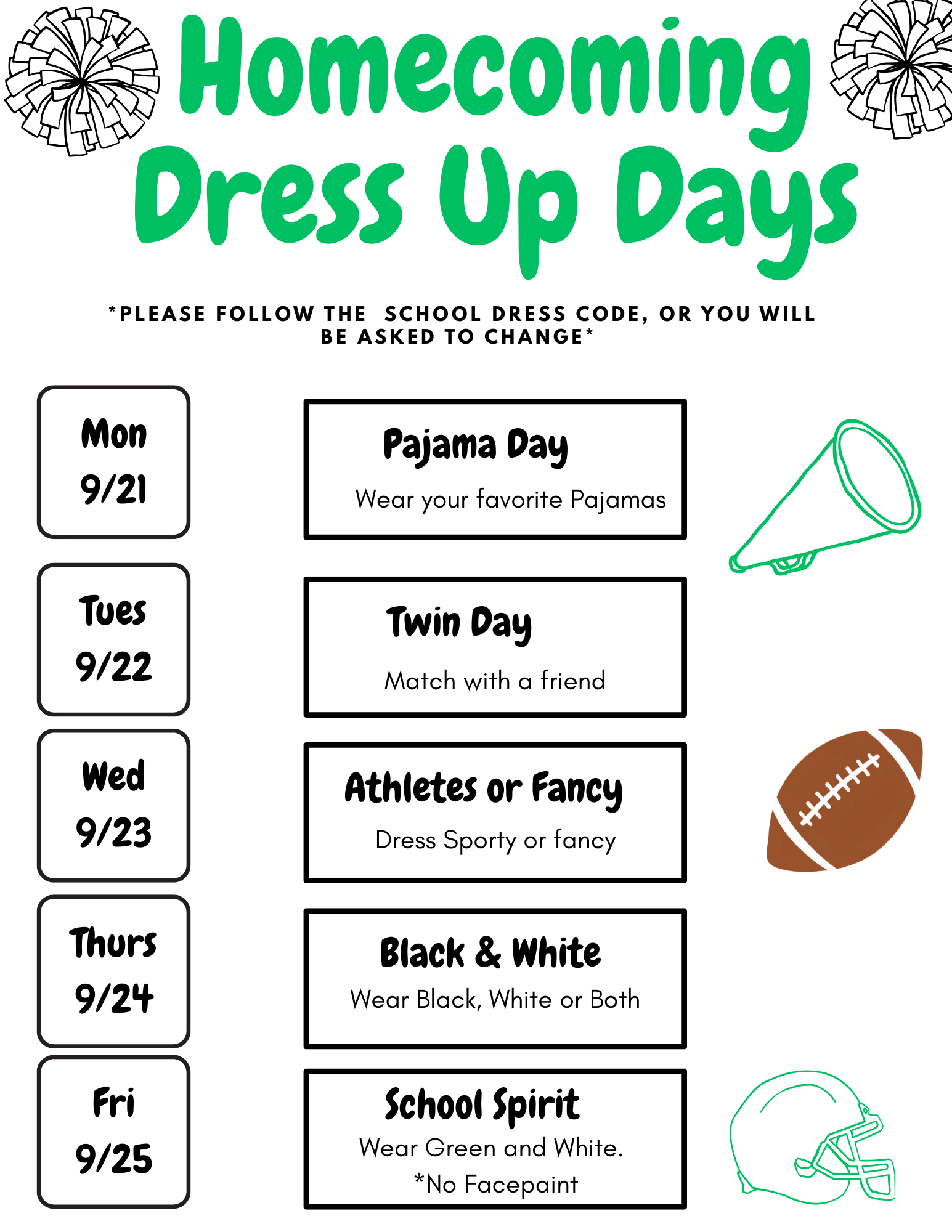 Homecoming Dress Up Days!